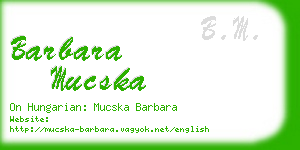 barbara mucska business card